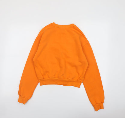 H&M Womens Orange Cotton Pullover Sweatshirt Size XS Pullover - I need my space NASA