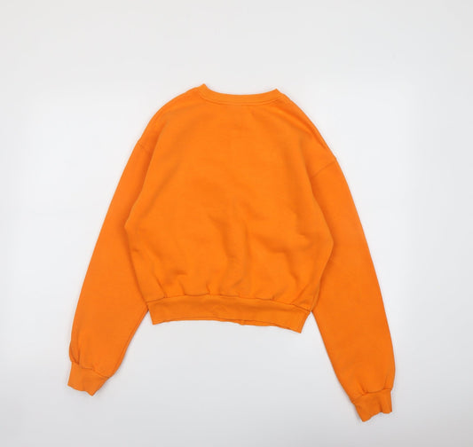 H&M Womens Orange Cotton Pullover Sweatshirt Size XS Pullover - I need my space NASA