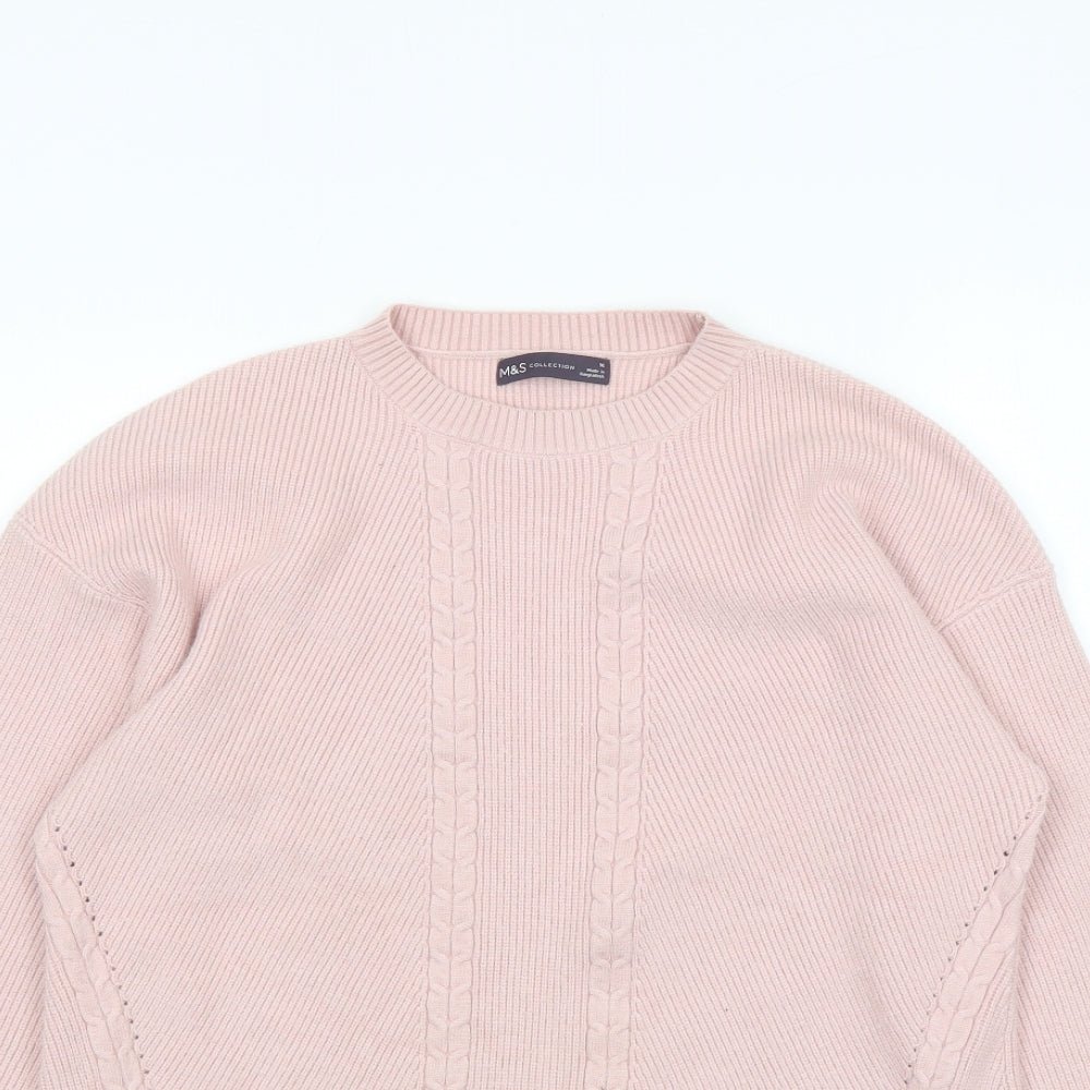 Womens UK Size M Marks and Spencer Pink Pullover Jumper