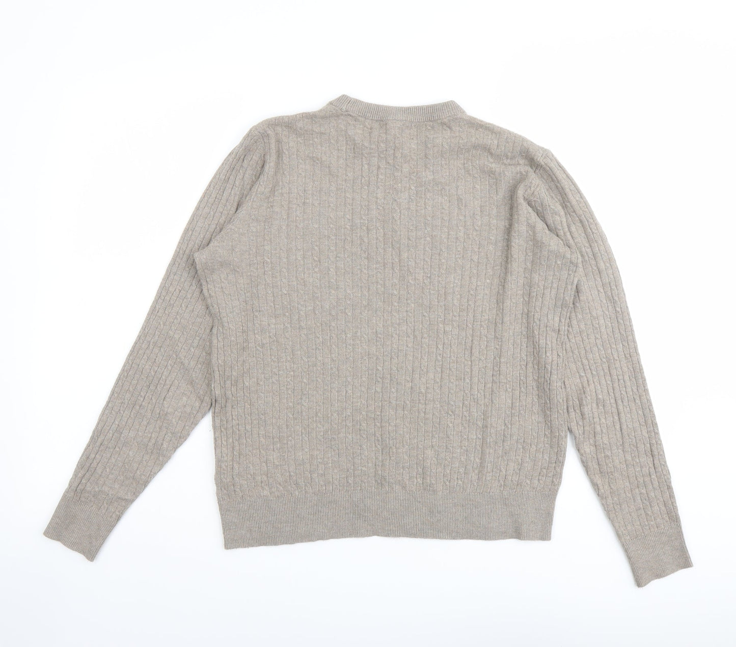 Piazza Italia Womens Beige Round Neck Viscose Pullover Jumper Size M