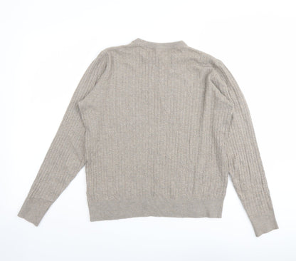 Piazza Italia Womens Beige Round Neck Viscose Pullover Jumper Size M