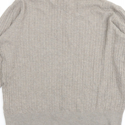Piazza Italia Womens Beige Round Neck Viscose Pullover Jumper Size M