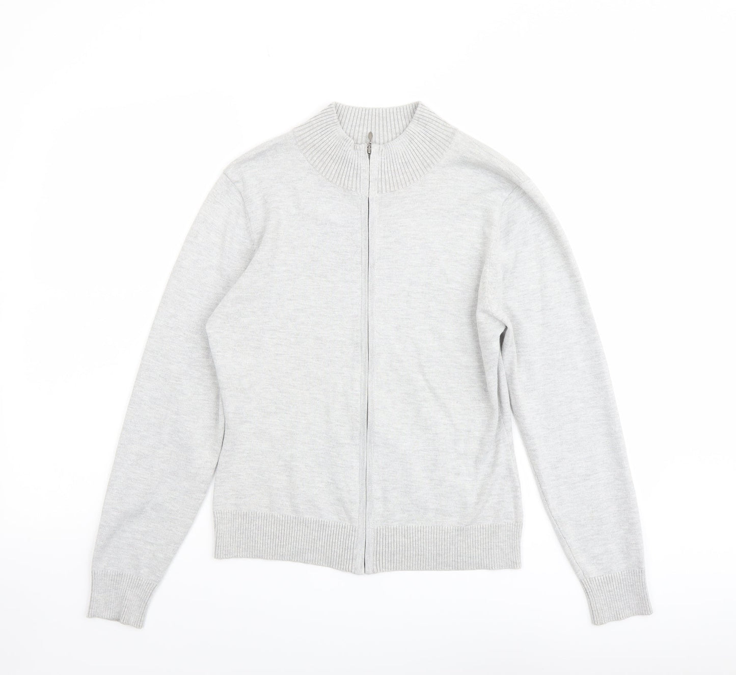 Womens UK Size 12 Marks and Spencer Grey Full Zip Jumper