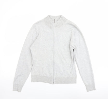 Womens UK Size 12 Marks and Spencer Grey Full Zip Jumper