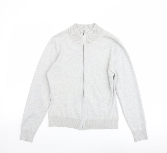 Womens UK Size 12 Marks and Spencer Grey Full Zip Jumper