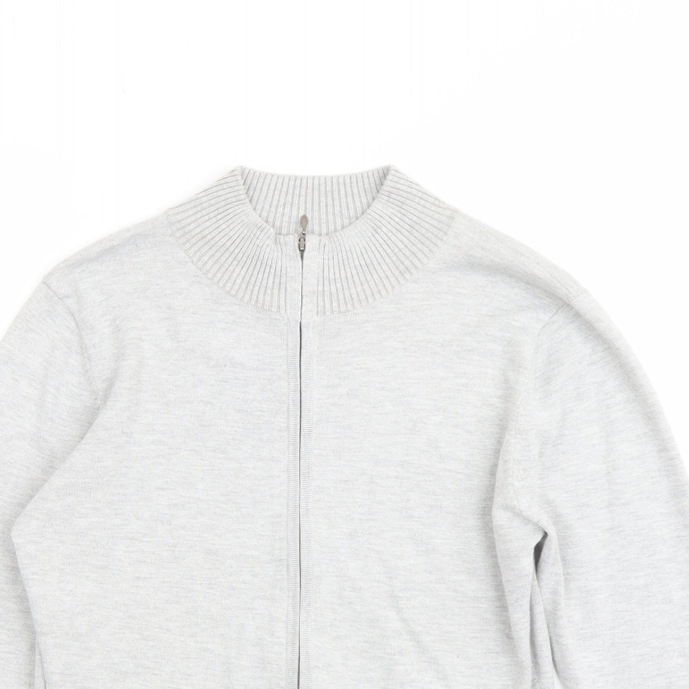 Womens UK Size 12 Marks and Spencer Grey Full Zip Jumper