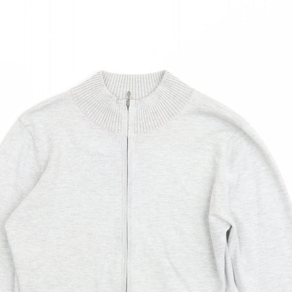 Womens UK Size 12 Marks and Spencer Grey Full Zip Jumper