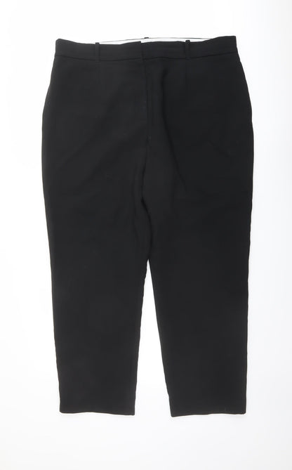 Womens UK Size 20 Marks and Spencer Regular Fit Dress Pants Black Trousers