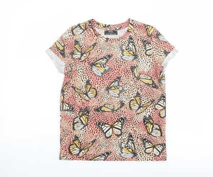 Womens UK Size XS Bershka Multicoloured Basic T-Shirt