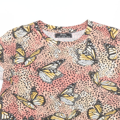 Womens UK Size XS Bershka Multicoloured Basic T-Shirt