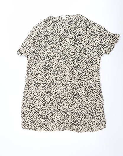 Womens UK Size 8 H&M Beige Basic T-Shirt