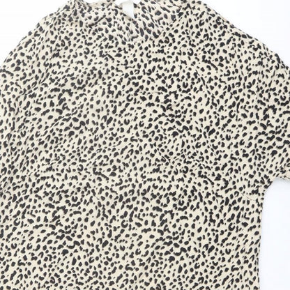 Womens UK Size 8 H&M Beige Basic T-Shirt