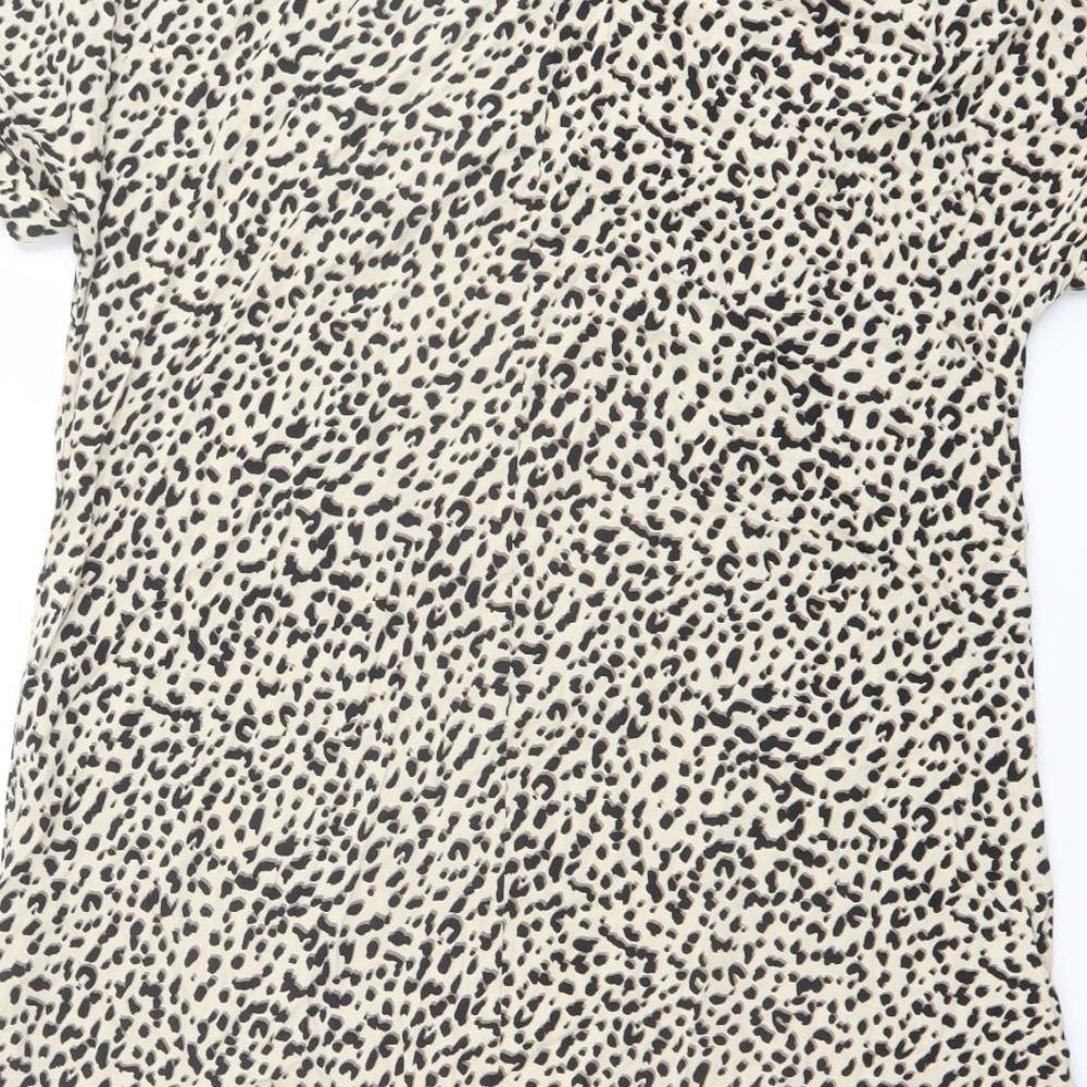 Womens UK Size 8 H&M Beige Basic T-Shirt
