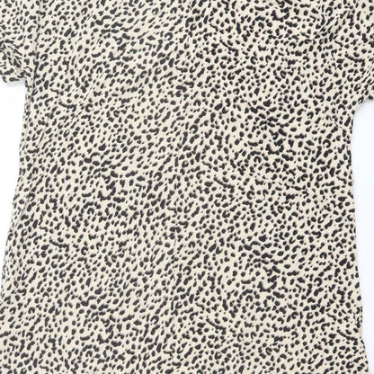 Womens UK Size 8 H&M Beige Basic T-Shirt
