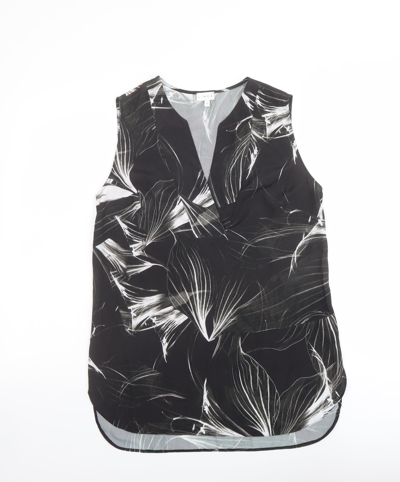 Womens UK Size 12 Linea Black Basic Blouse
