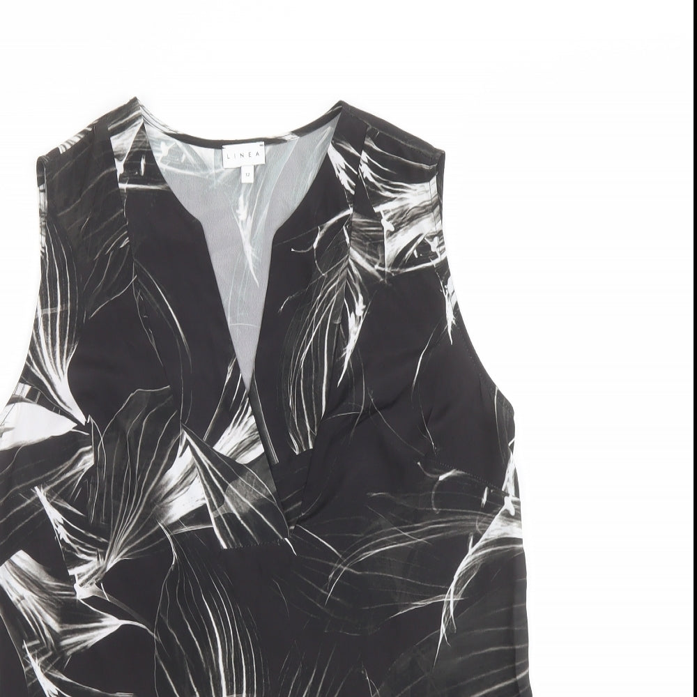 Womens UK Size 12 Linea Black Basic Blouse