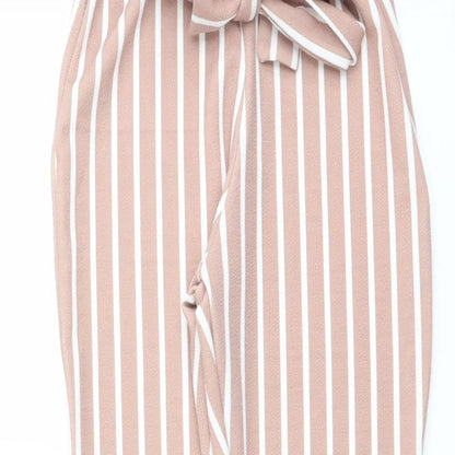 Womens UK Size 6 PRETTYLITTLETHING Regular Fit Carrot Pink Trousers