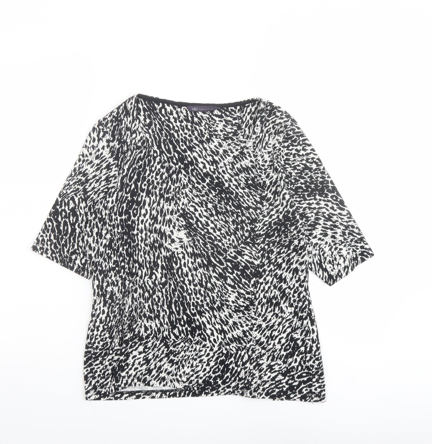 Womens UK Size 14 Marks and Spencer Black Basic T-Shirt