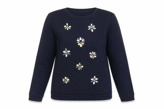 Per Una Womens Blue Cotton Pullover Sweatshirt Size 8 Pullover