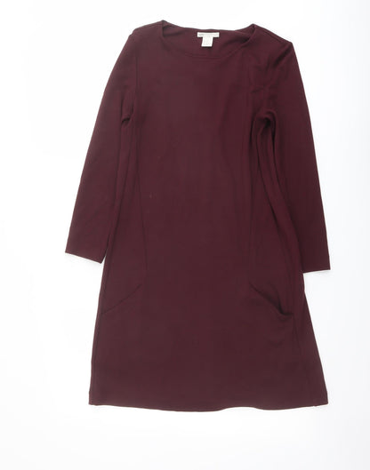 H&M Womens Red Viscose A-Line Size XS Boat Neck Pullover