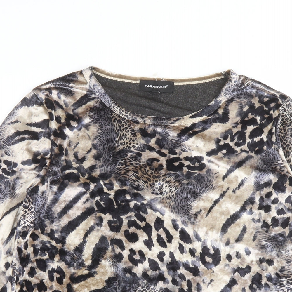 Womens UK Size M Paramour Brown Basic T-Shirt