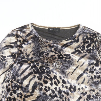 Womens UK Size M Paramour Brown Basic T-Shirt