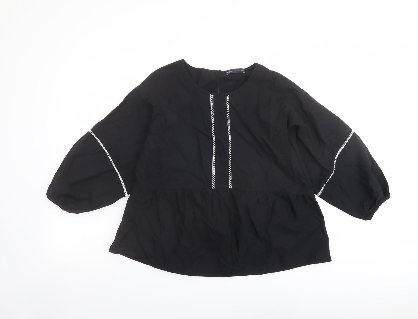 Womens UK Size 12 Marks and Spencer Black Basic Blouse