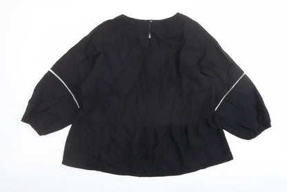 Womens UK Size 12 Marks and Spencer Black Basic Blouse