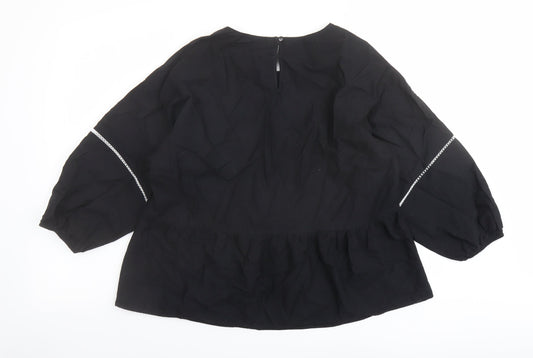 Womens UK Size 12 Marks and Spencer Black Basic Blouse