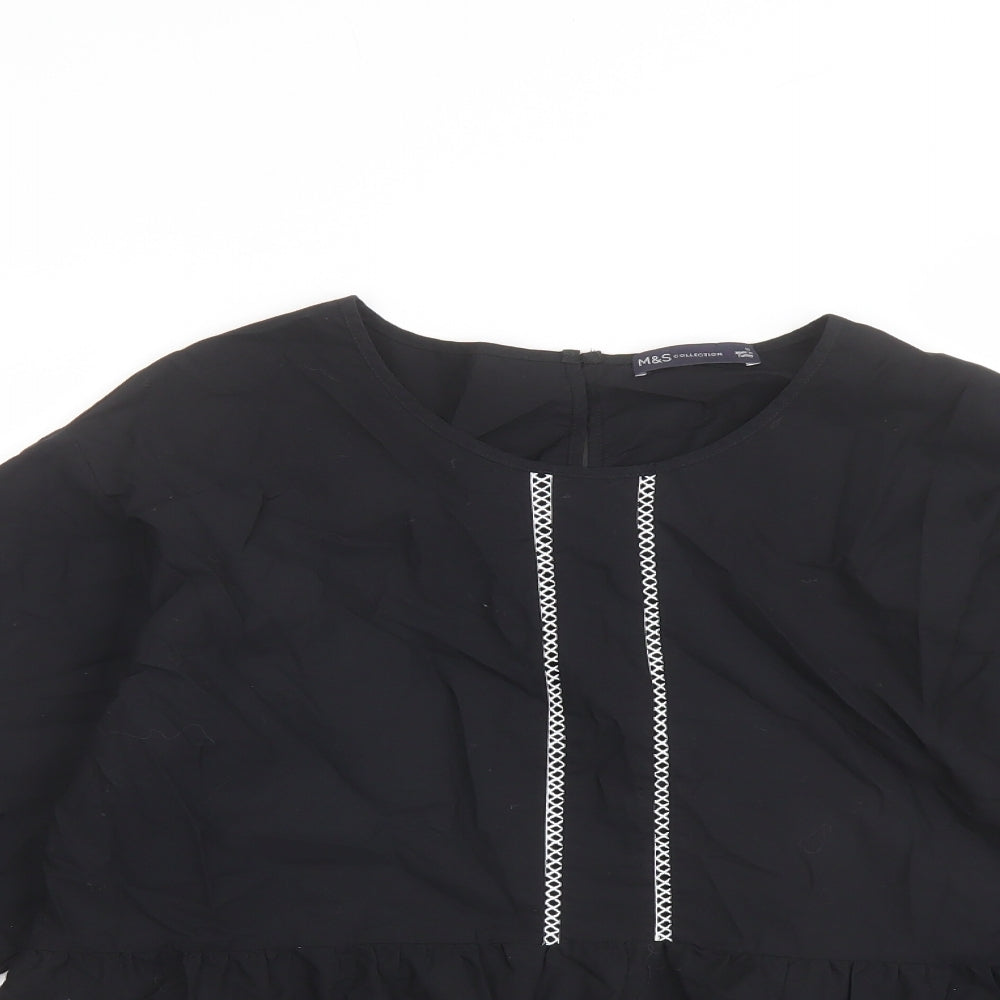 Womens UK Size 12 Marks and Spencer Black Basic Blouse