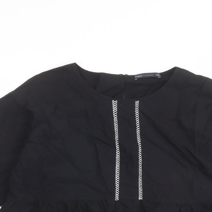 Womens UK Size 12 Marks and Spencer Black Basic Blouse