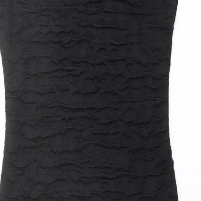 Madam Rage Womens Black Polyester Pencil Dress Size 8 Boat Neck Pullover - Textured