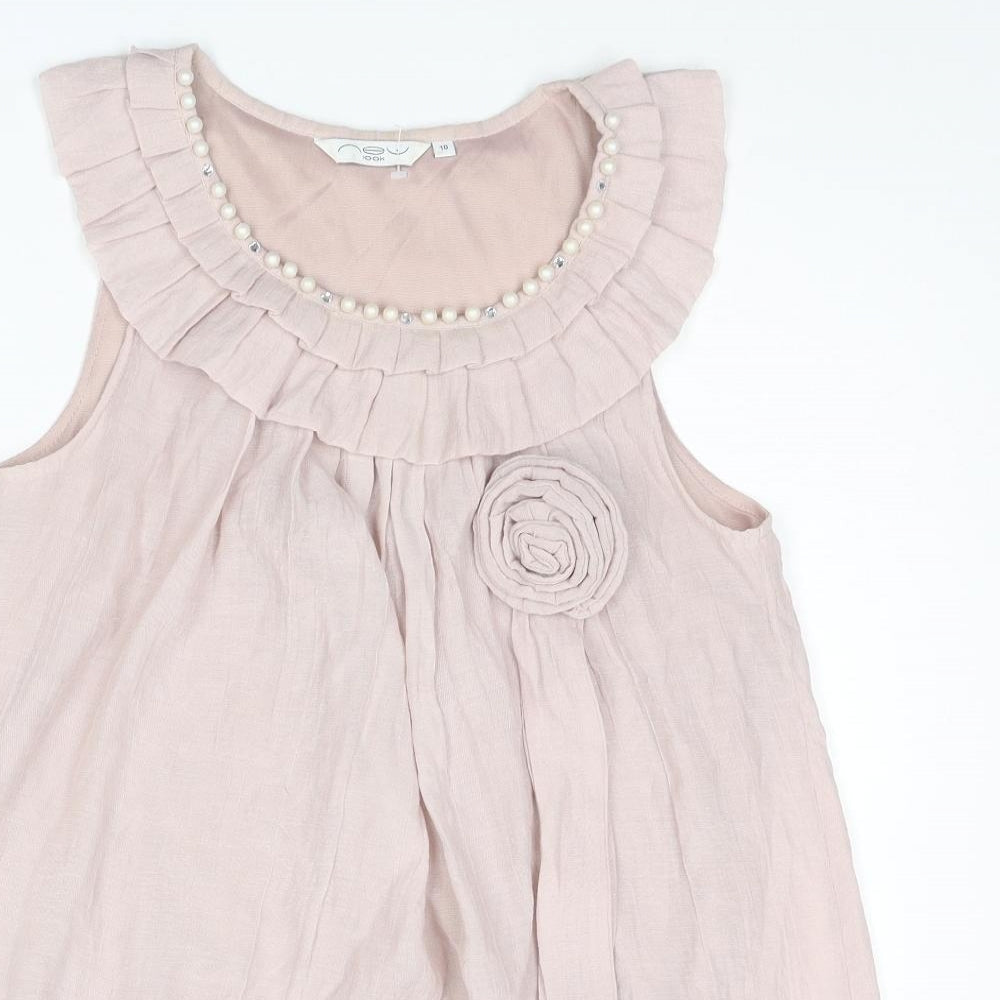 Womens UK Size 10 New Look Pink Basic Tank