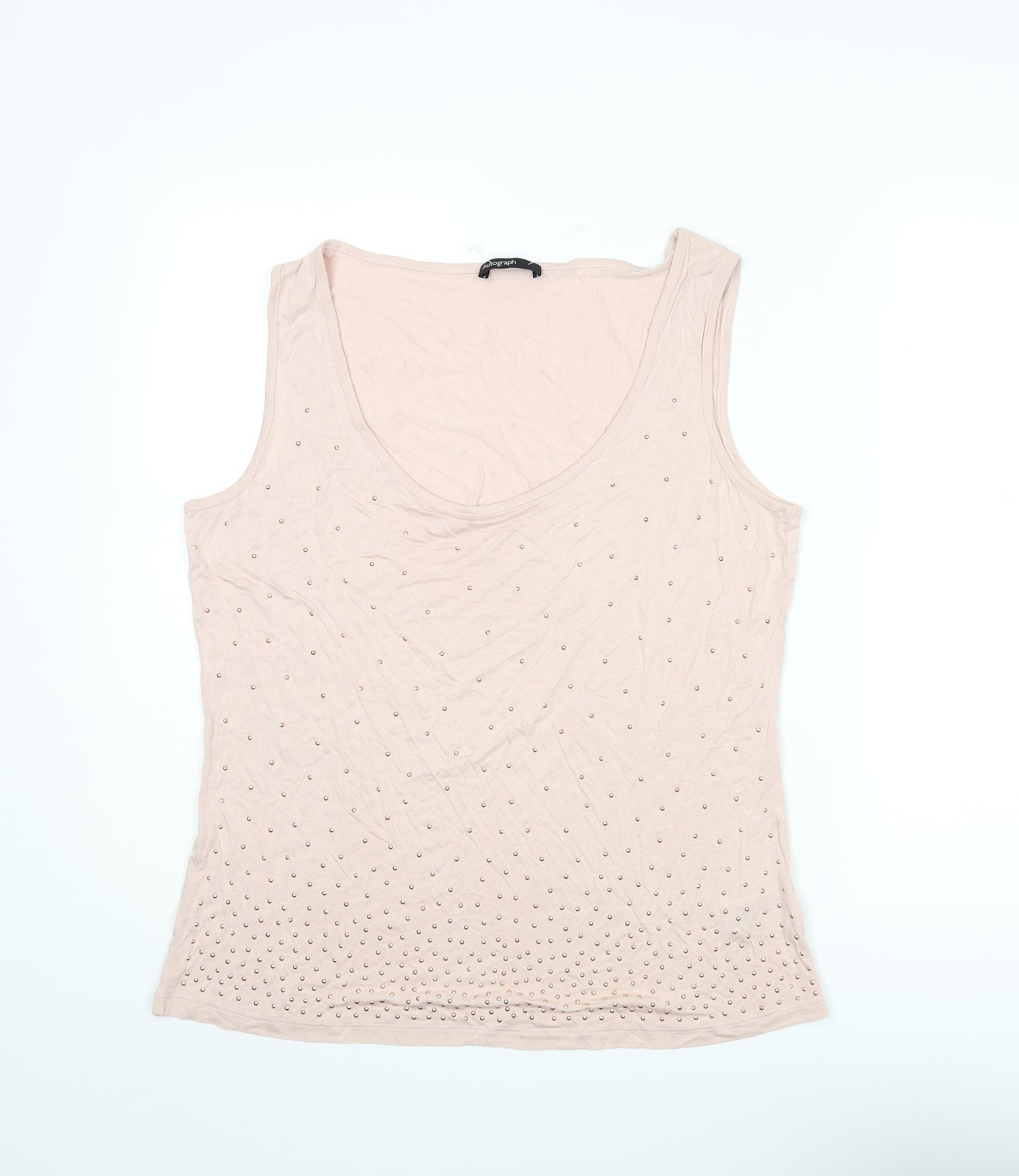 Autograph Womens Pink Viscose Basic Tank Size 18 Round Neck