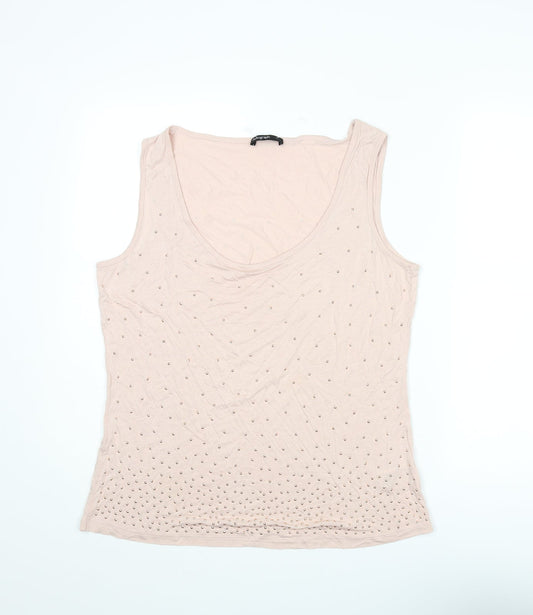 Autograph Womens Pink Viscose Basic Tank Size 18 Round Neck