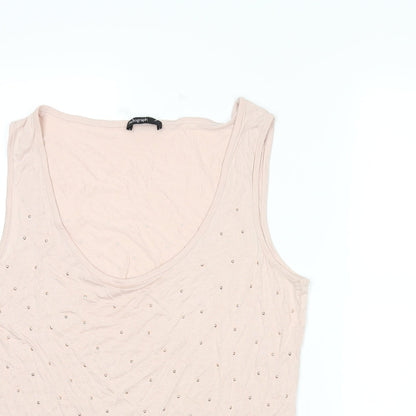 Autograph Womens Pink Viscose Basic Tank Size 18 Round Neck