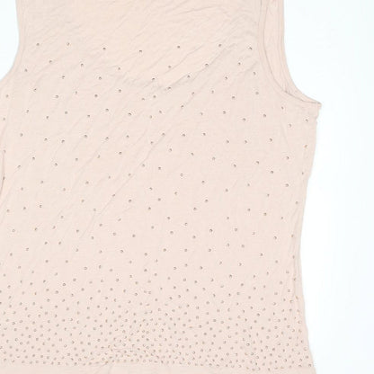 Autograph Womens Pink Viscose Basic Tank Size 18 Round Neck