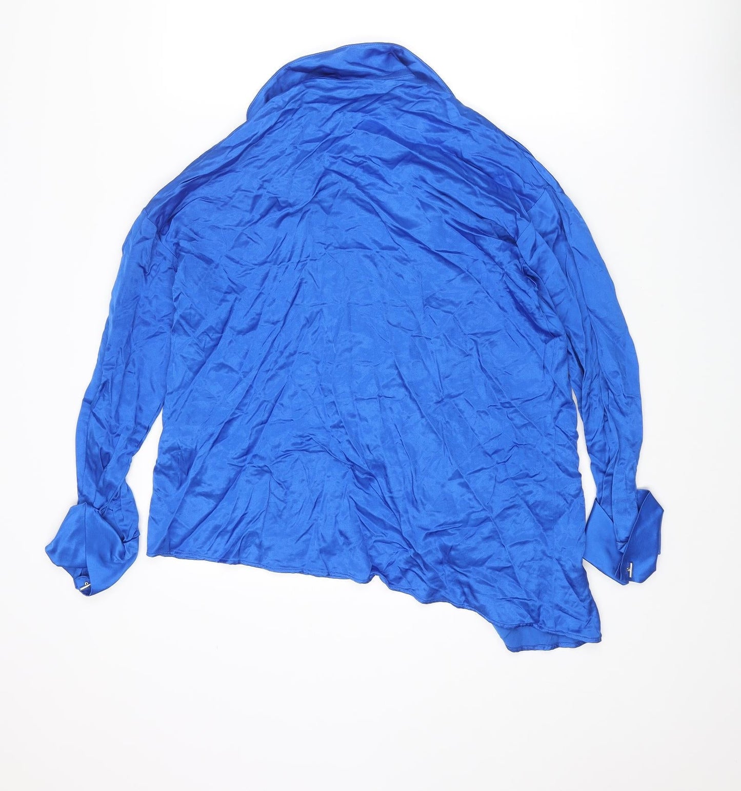 Womens UK Size S Zara Blue Basic Button-Up