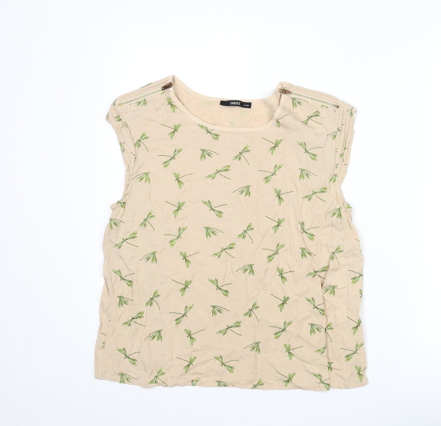 Womens UK Size 14 Oasis Beige Basic Tank