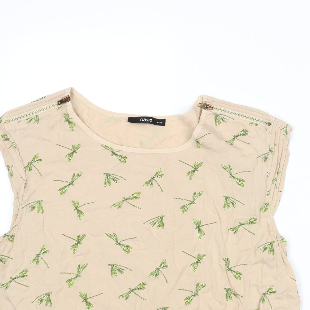 Womens UK Size 14 Oasis Beige Basic Tank