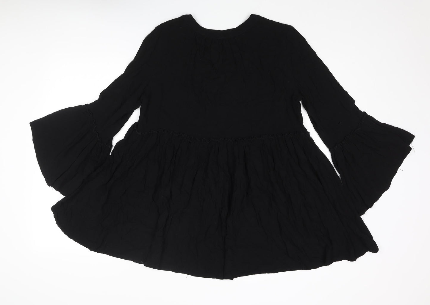 Womens UK Size 8 Apricot Black Basic Blouse
