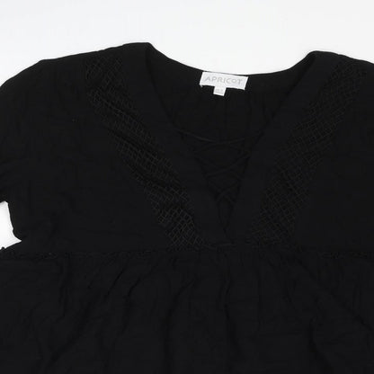 Womens UK Size 8 Apricot Black Basic Blouse