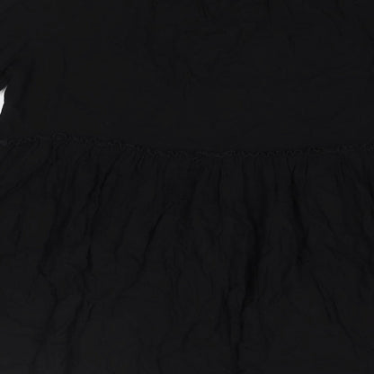 Womens UK Size 8 Apricot Black Basic Blouse