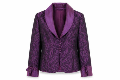 John Bentley Womens Purple Geometric Jacket Blazer Size 12 Button