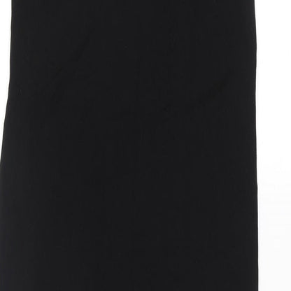 River Island Womens Black Viscose Maxi Size 10 Round Neck Tie