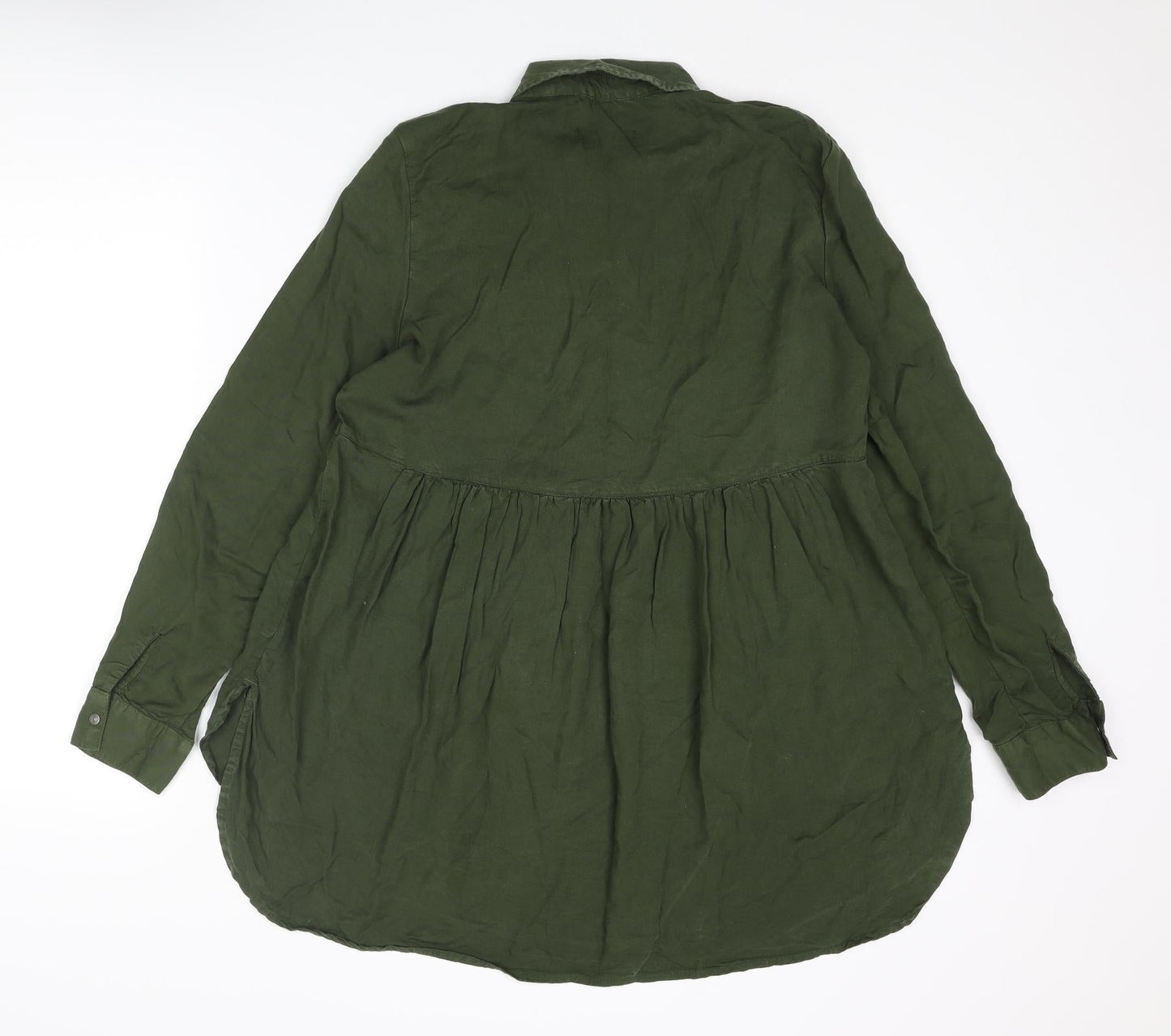 Womens UK Size S Zara Green Basic Blouse