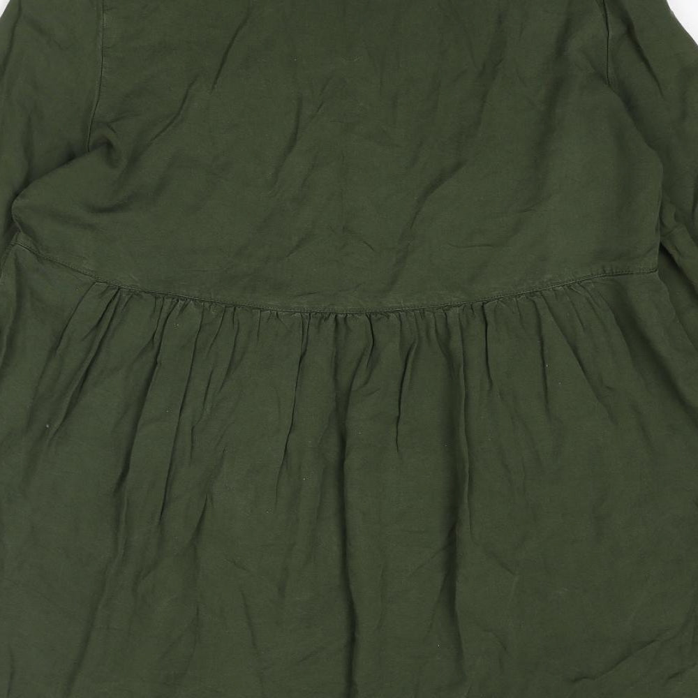 Womens UK Size S Zara Green Basic Blouse
