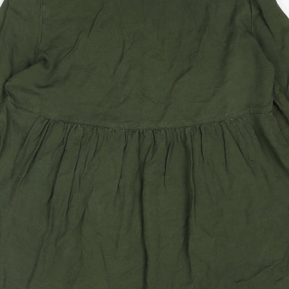 Womens UK Size S Zara Green Basic Blouse
