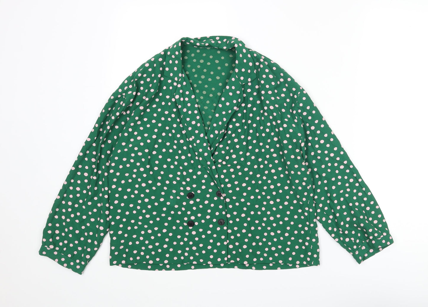 Womens UK Size 6 Topshop Green Basic Blouse