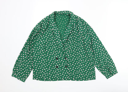Womens UK Size 6 Topshop Green Basic Blouse